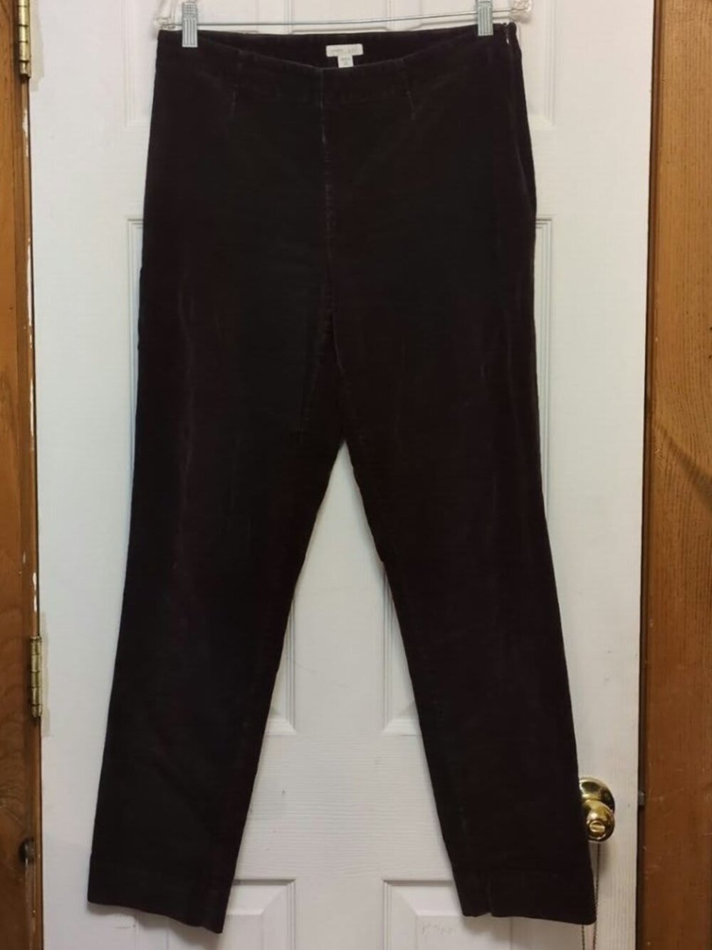 J. Jill Minimalist Plum Purple Fine Wale Corduroy Pants Side Zip Sz 10 Tall Cozy